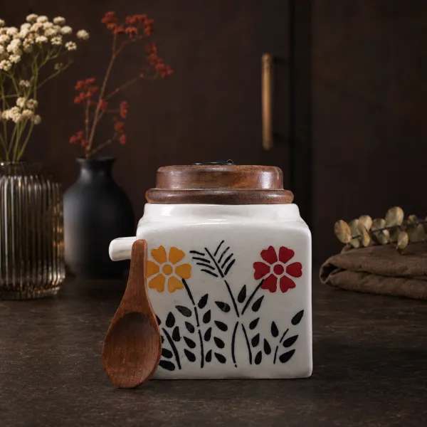 Pushpa Vintage Ceramic Pickle & Spice Jar hover