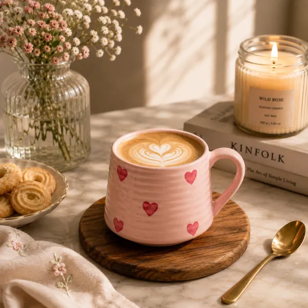 "Sweetheart Pink" Textured Ceramic Mug