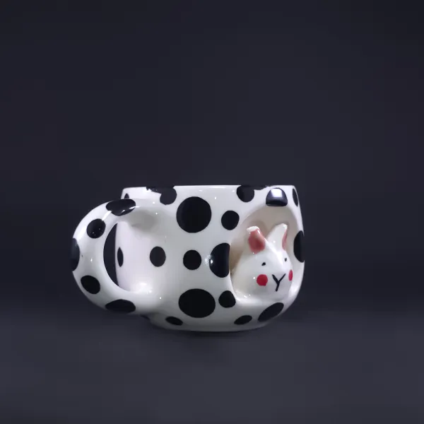 "Polka-Bunny Nook" Artisan Mug hover