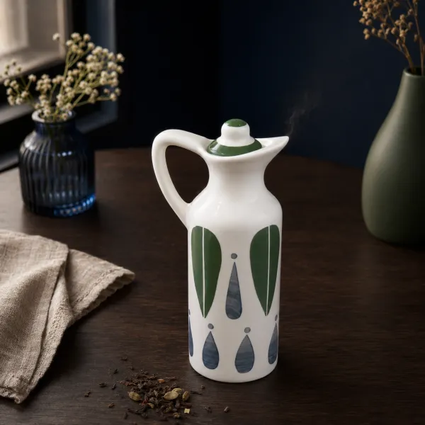 Minimalist Floral Ceramic Oil Dispenser