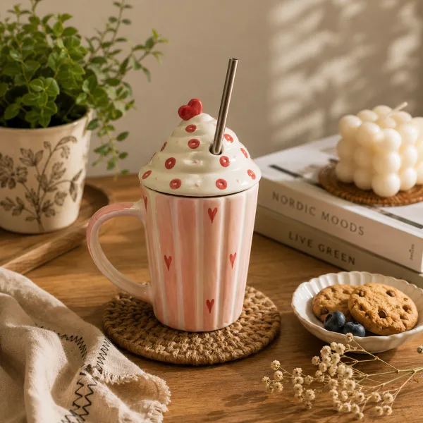 "Cupcake Swirl" Lidded Ceramic Mug hover