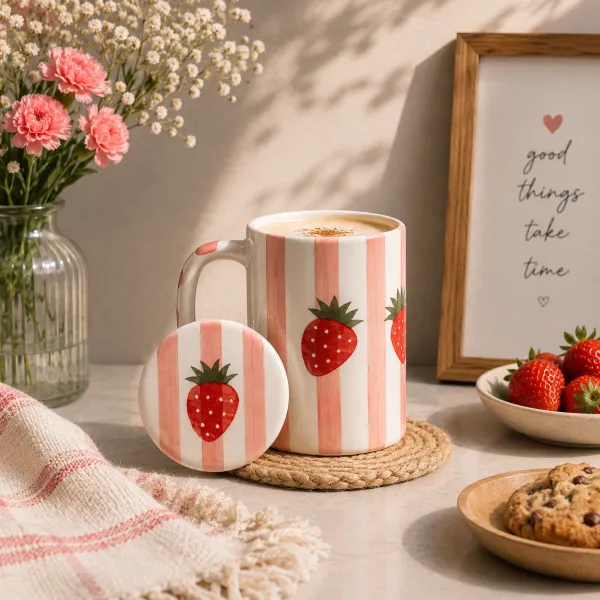 "Cafe Cozy" Lidded Ceramic Mug